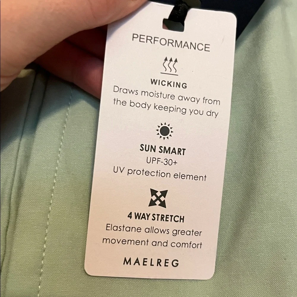 NWT MAELREG Performance Proflex Golf Shorts Size 38 X 7 in Mint Green